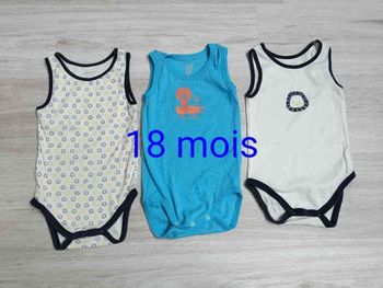 Lot de 3 bodies 18 mois obaibi tbe