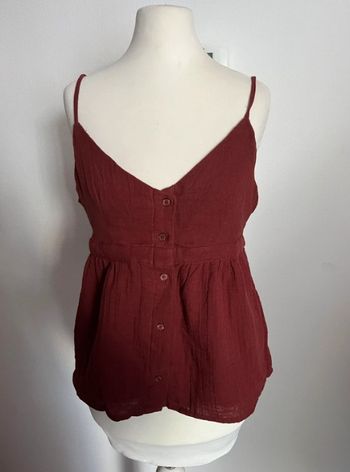 Top, débardeur bretelles ajustables bordeaux taille L 100 % coton
