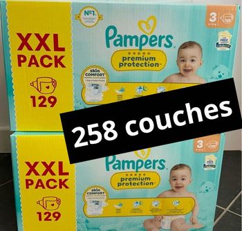 2 packs xxl Pampers premium protection taille 3