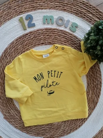 Sweat jaune - Tape à l'oeil - 12 mois