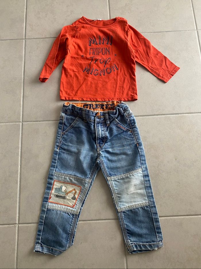 Lot garçon 24 mois pyjama survêtements polo jean pantalon - photo numéro 2