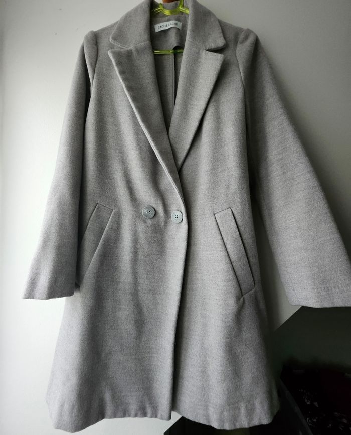 Manteau long femme gris léger Cache cache veste trench