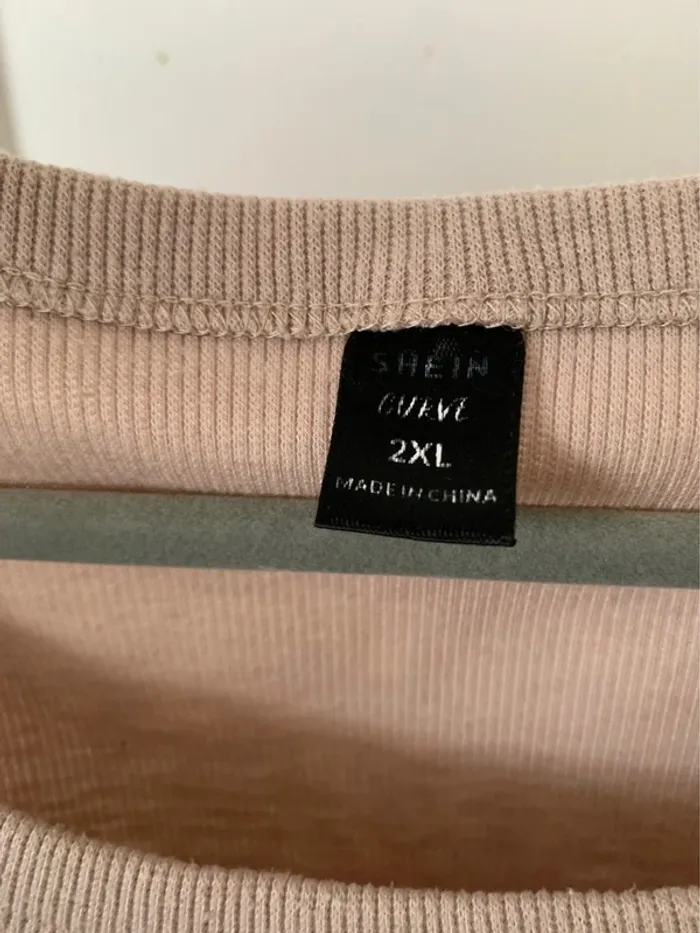 Débardeur court texturé côtelé marron clair femme - Taille 2XL Shein - photo numéro 3
