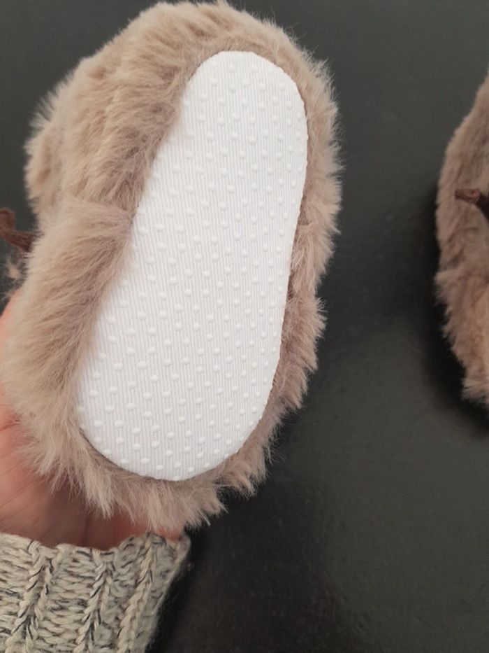 Chaussons bébé Noel renne mixte beige - photo numéro 4