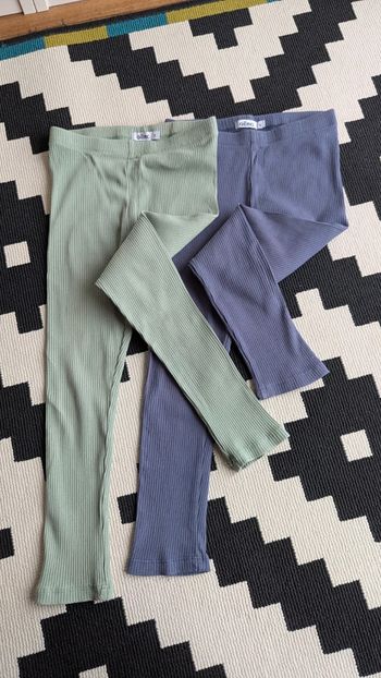 Lot 2 legging côtelé lavande vert d'eau 5 ans Gémo