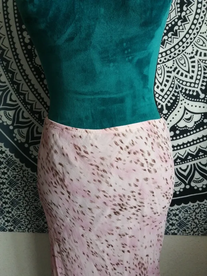 Jupe vintage rose pâle motifs tâches / renatto bene paris / (L) - photo numéro 2