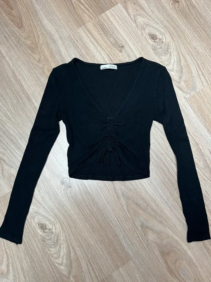 crop top décolleté manches longues - photo numéro 3