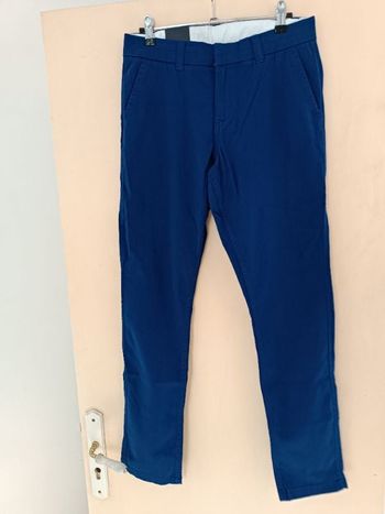 Pantalon Chino classique bleu femme taille XS