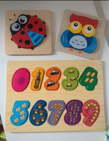 Lot 3 puzzles en bois