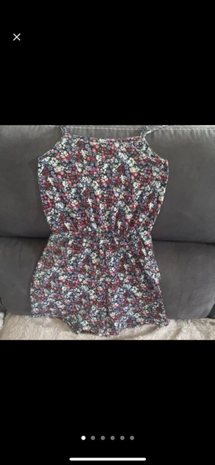 Combishort noire fleurie XXS La Halle