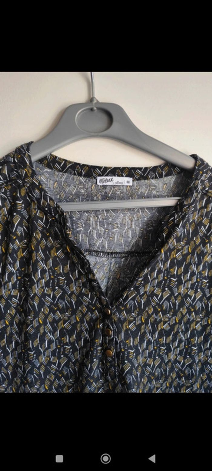 Blouse noire à motifs imprimés taille M Gémo - photo numéro 3