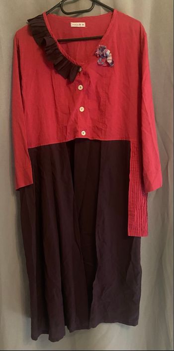 Robe chemise longue »Malia.B »rose fuchsia et violette 