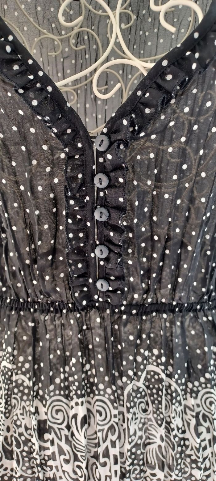 Blouse noir blanc Noël - photo numéro 3