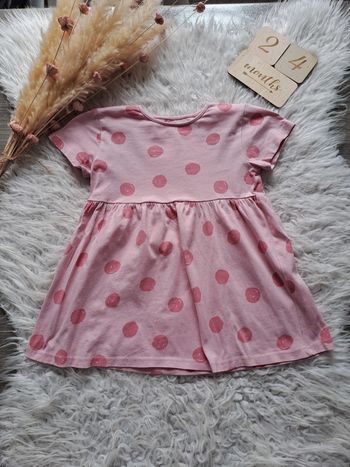Robe à pois rose tex baby 23mois