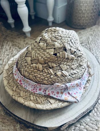 Joli chapeau fille été détail ruban liberty taille 51/52