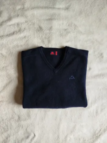 Pull marine col V Robe di Kappa 100% laine