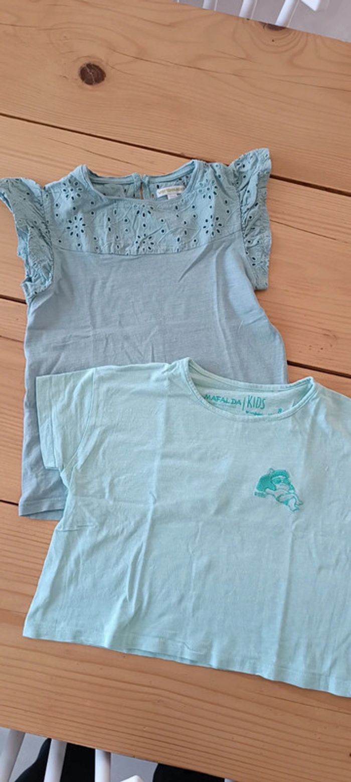 Lot 2 tee-shirt été fille 8 ans
