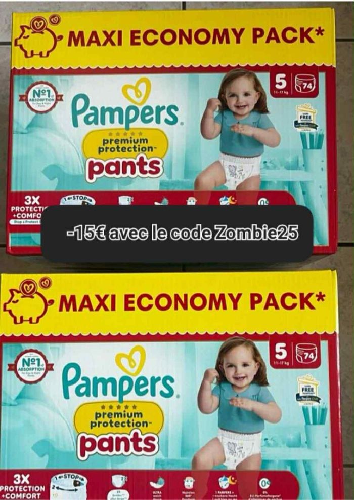 Deux carton de couche maxi economy taille 5 premium culotte