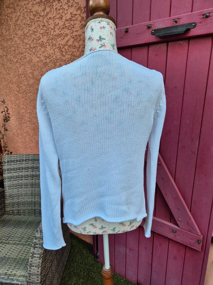 Pull blanc à manches longues pour femme T. 42 - photo numéro 4