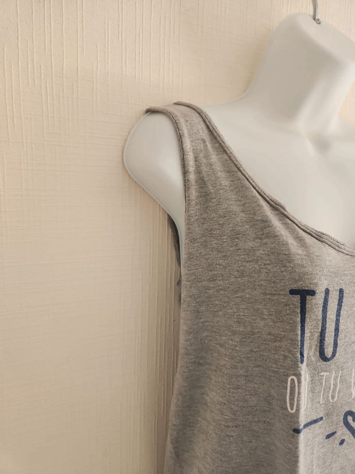 Tee-shirt gris Le chic à la française en taille unique - photo numéro 4