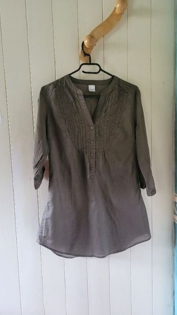 Chemise/blouse camaïeu 38 marron glacé