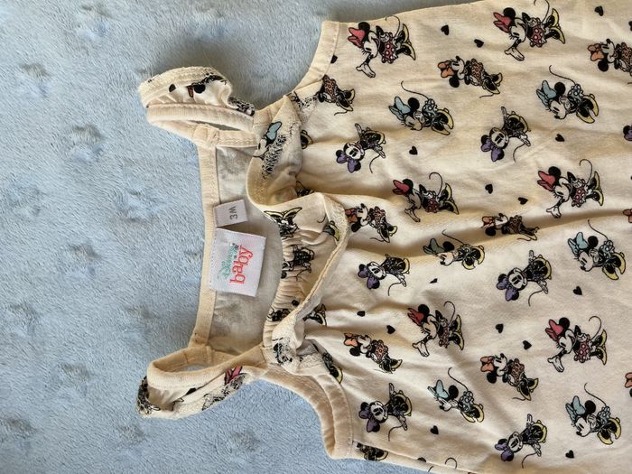 combinaison short débardeur beige motifs minnie disney 3 mois pressions entre les jambes - photo numéro 5