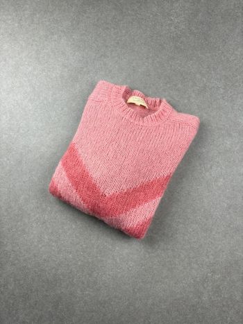Pull sézane mohair/laine rose avec motif