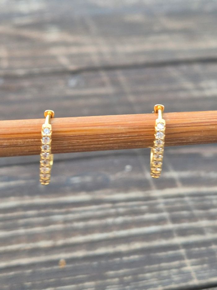 Boucle d'oreilles argent et zircone