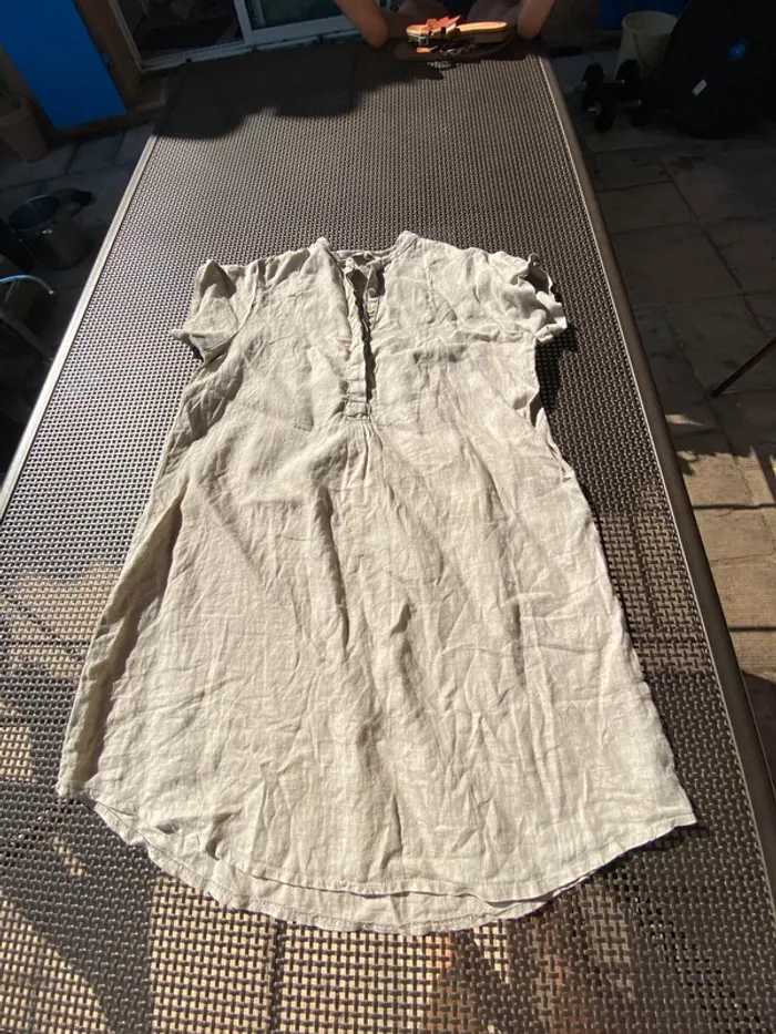 Petite robe beige en lin, Pako Liito, 38 M - photo numéro 9