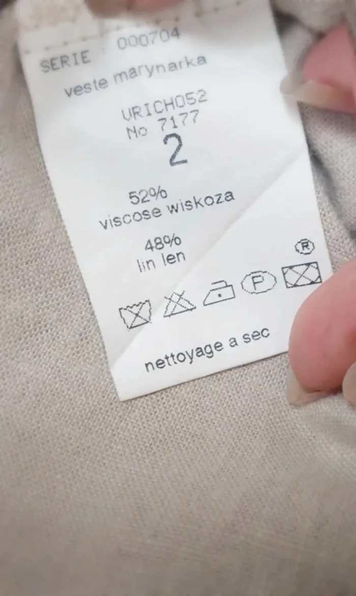 Veste légère en lin beige T2 (38-M) - photo numéro 3