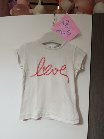 T-shirt love 18 mois 