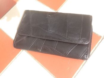 Portefeuille cuir mouton noir Gabriella Vicenza