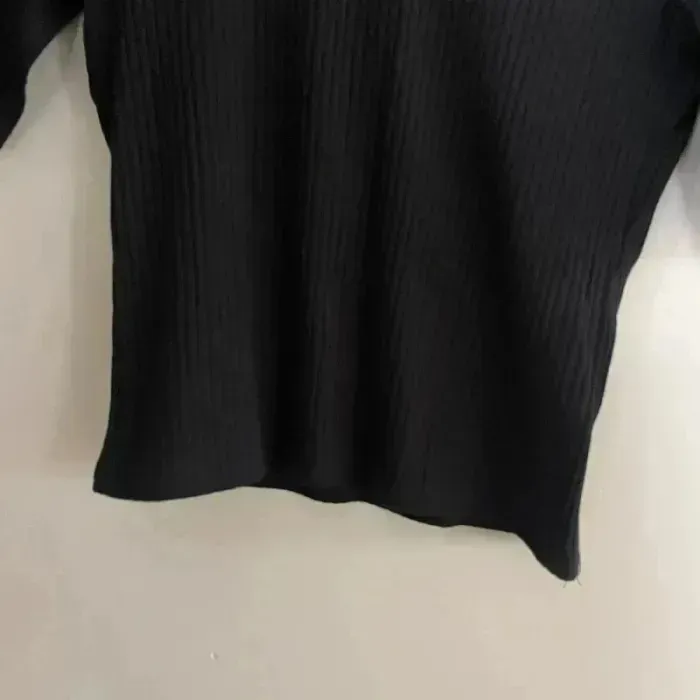 t-shirt Jennyfer T.M manches ajourées, maille côtelée stretch, col rond, coupe près du corps V036 - photo numéro 4