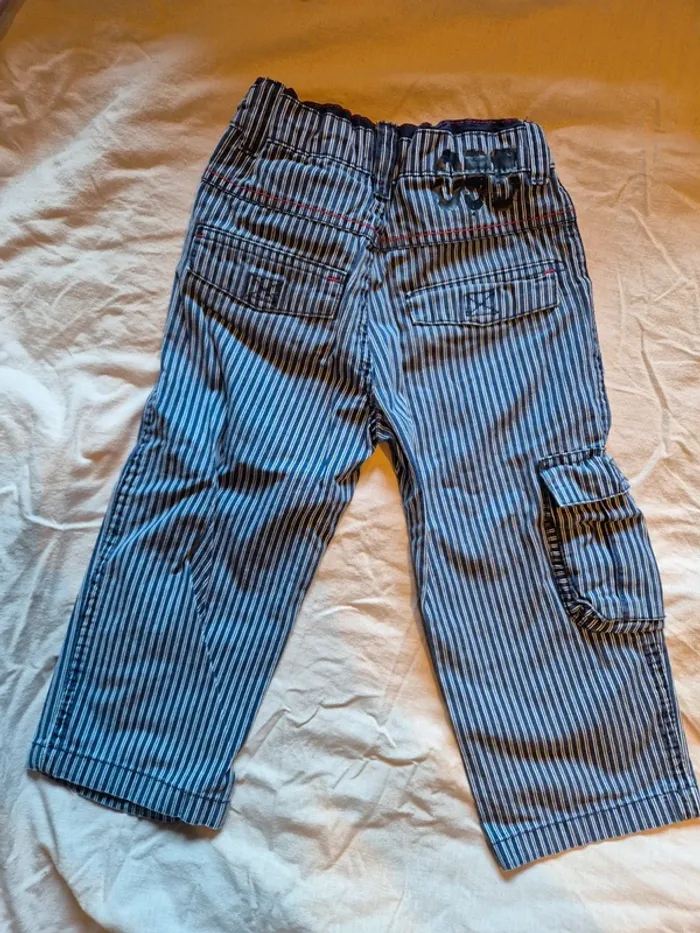 Pantalon rayé bleu et blanc - photo numéro 3