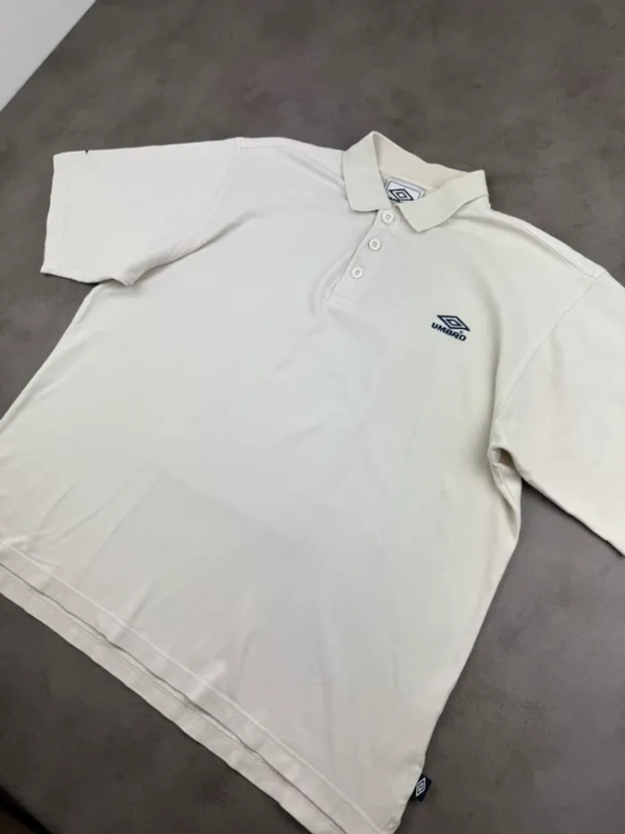 Polo Umbro Vintage 90’s Blanc Taille L - photo numéro 2