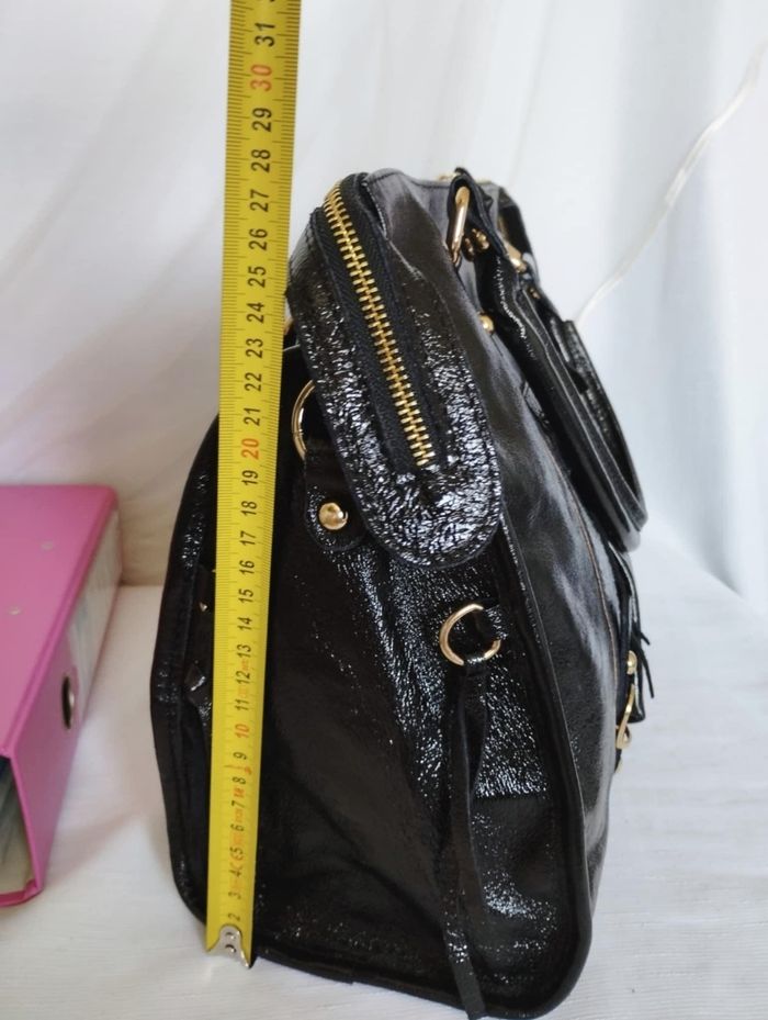 Sac cabas cuir irisé noir maxi format - photo numéro 10