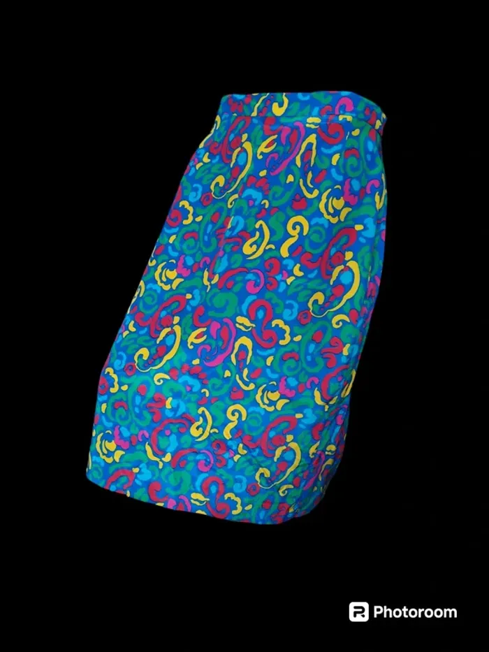Jupe skirt bariolé vintage rétro printemps été coloré