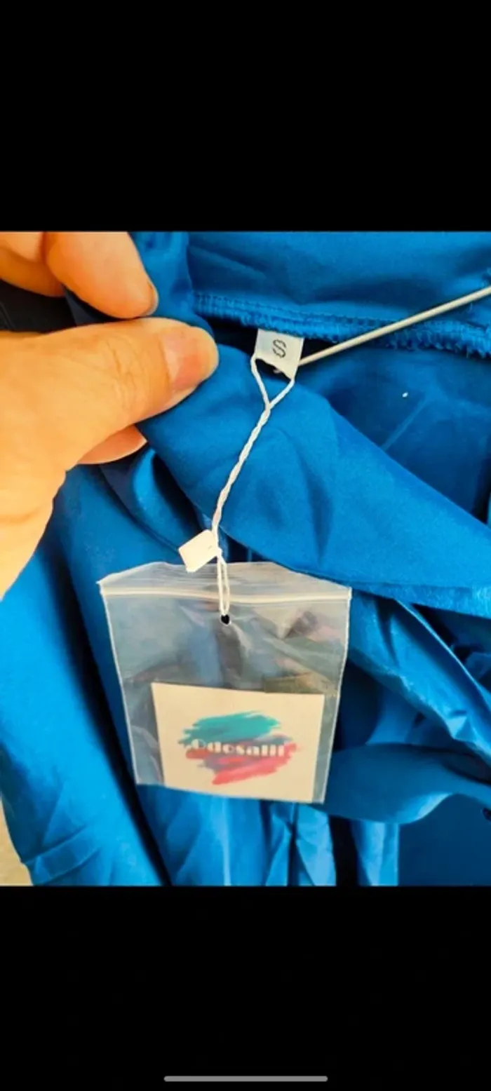 Jupe longue taille haute T S bleu ample - photo numéro 2