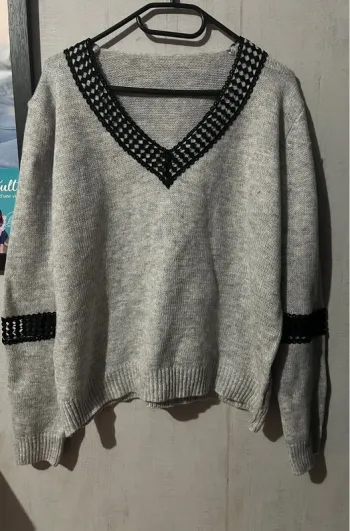 Jolie pull gris fantaisie 🤩🍁