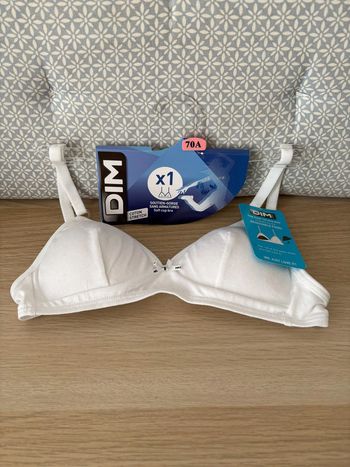 Soutien-Gorge Sans Armatures Blanc "Coton Stretch" 70A