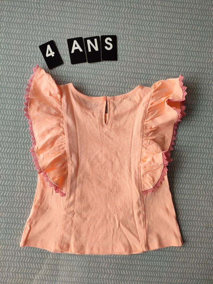 T-shirt été manches fantaisies – Neuf sans étiquette Taille 4 ans Marque : Kiabi - photo numéro 5
