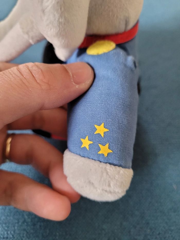 RARE Lansay peluche Cornelius Babar bleu rouge de Brunhoff 16cm collection doudou - photo numéro 7