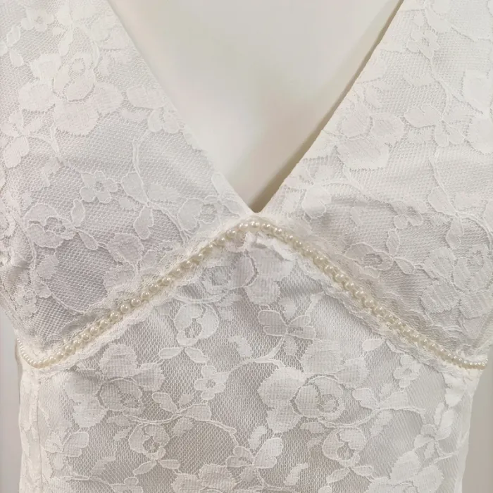 Robe de mariée - Robe sirène dentelle blanche perles – taille M – élégante Taille 43 - A764 - photo numéro 3