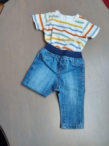 Jean et t-shirt manches courtes 3 mois