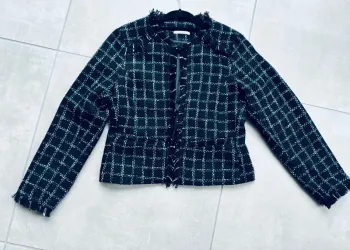 Magnifique veste blazer noire en tweed Camaïeu neuve