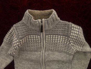 Gilet zippé laine, col fourrure  3 ans Tissaia