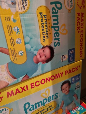 2 paquets pampers maxi maxipack premium taille 5