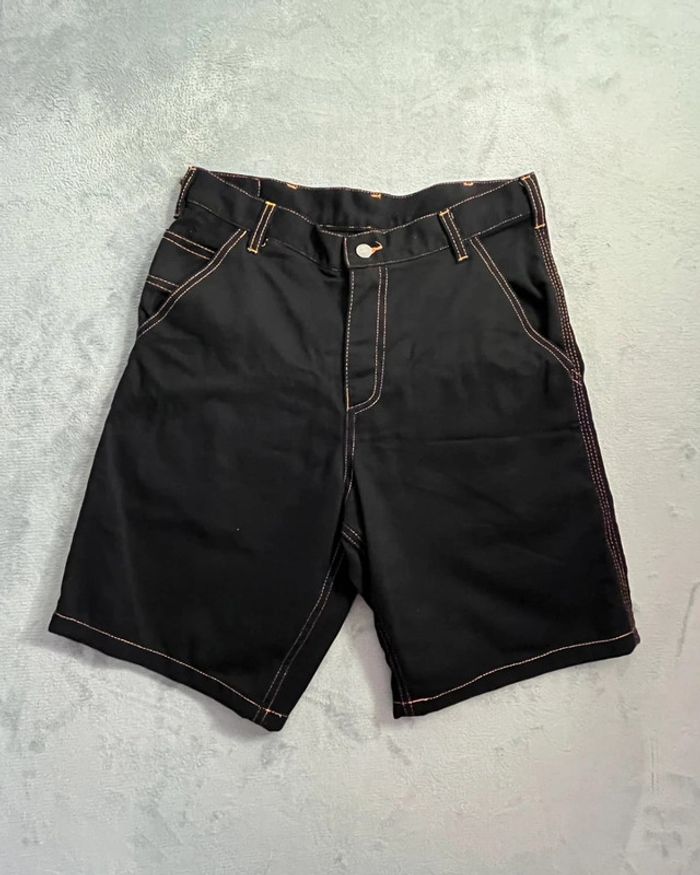 Short/Jort Stussy Black Embroidered Orange Big Logo Back – Taille M - photo numéro 5
