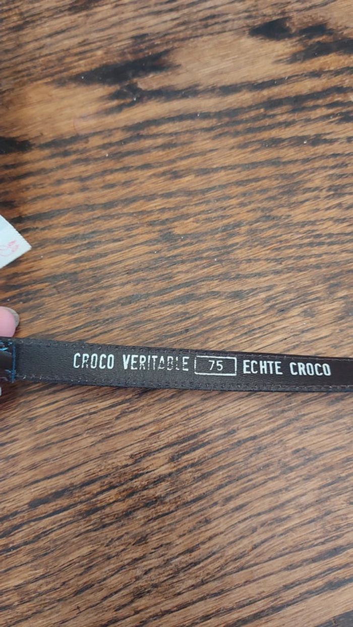 Ceinture en cuir serpent neuve marron 75cm - photo numéro 14