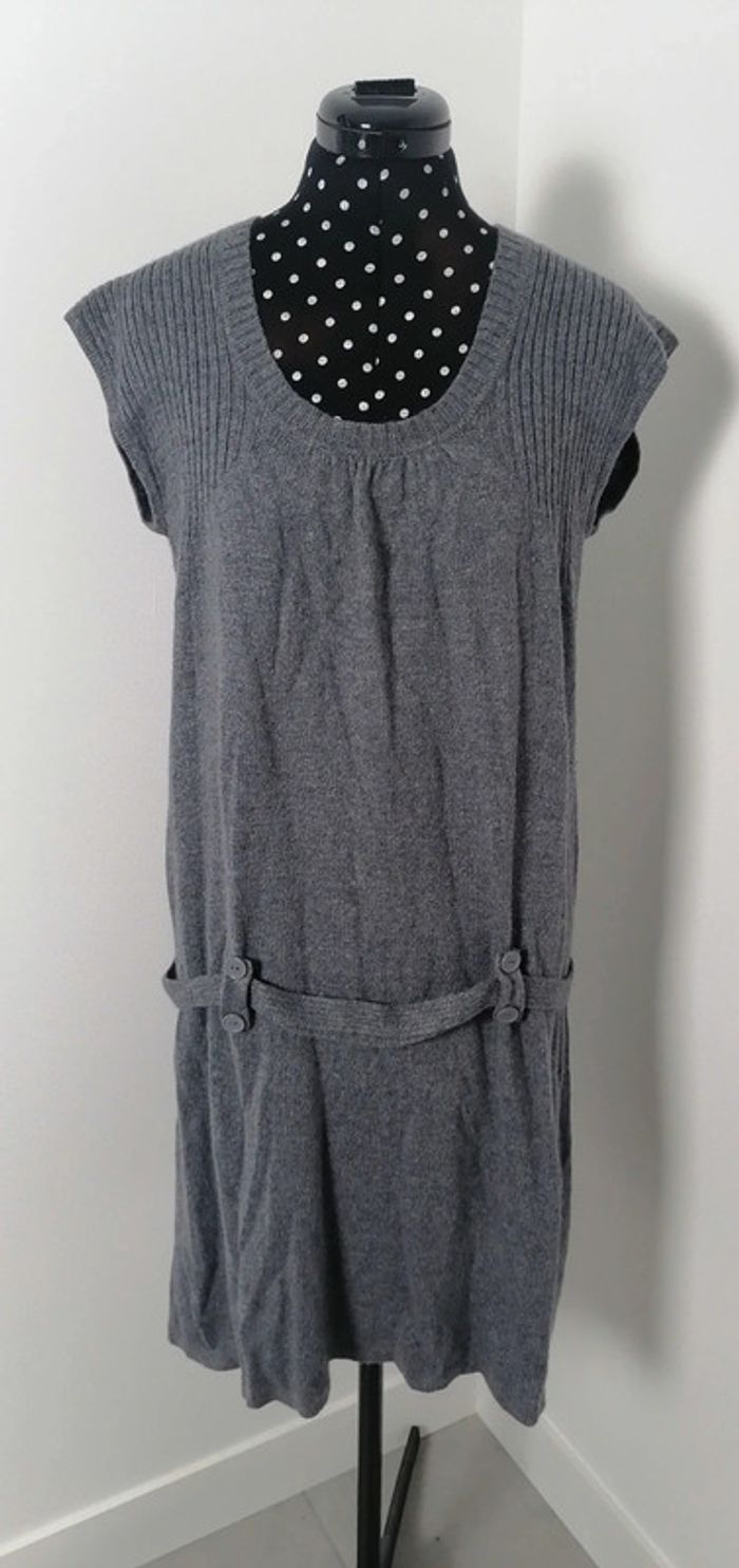 Robe pull à ceinture gris angora Taille L Riu - photo numéro 3